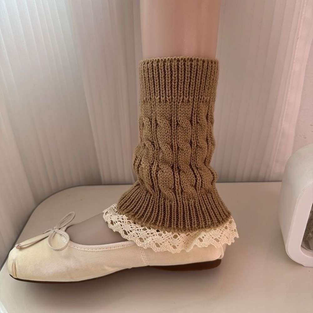Vintage Lace Ruffle Hem Knit L - Boot Sock Slouchy 评论和价格