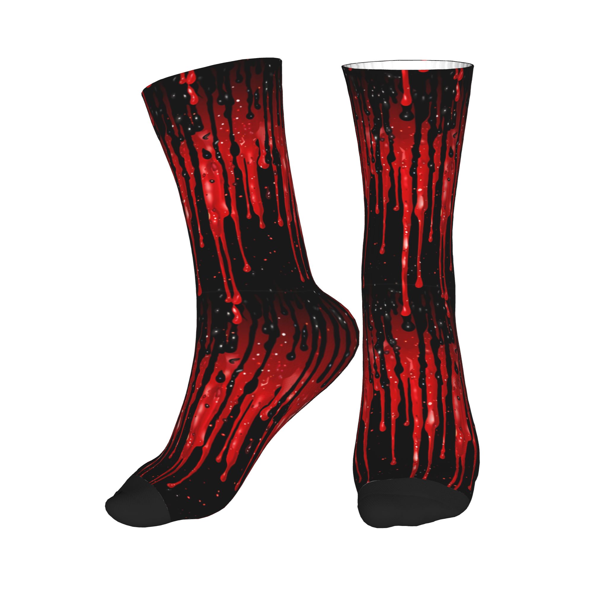 Dripping Red Liquid Pattern  M - Dress Sock Men 评论和价格