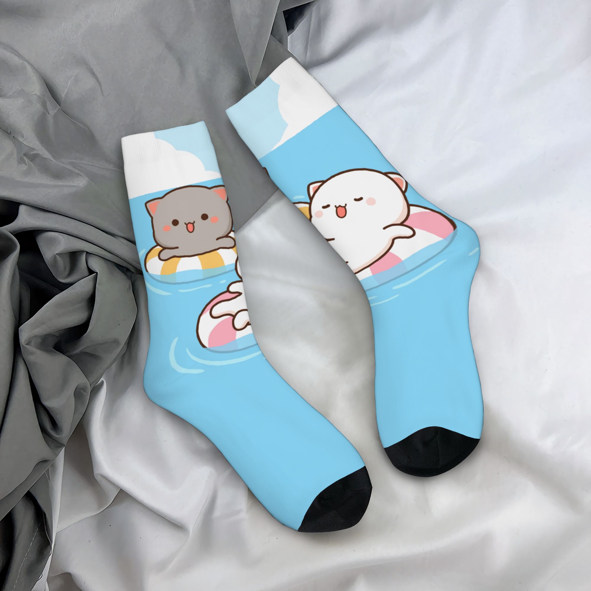 Custom Some Cute Gifs Of Mochi - Dress Sock Men 评论和价格