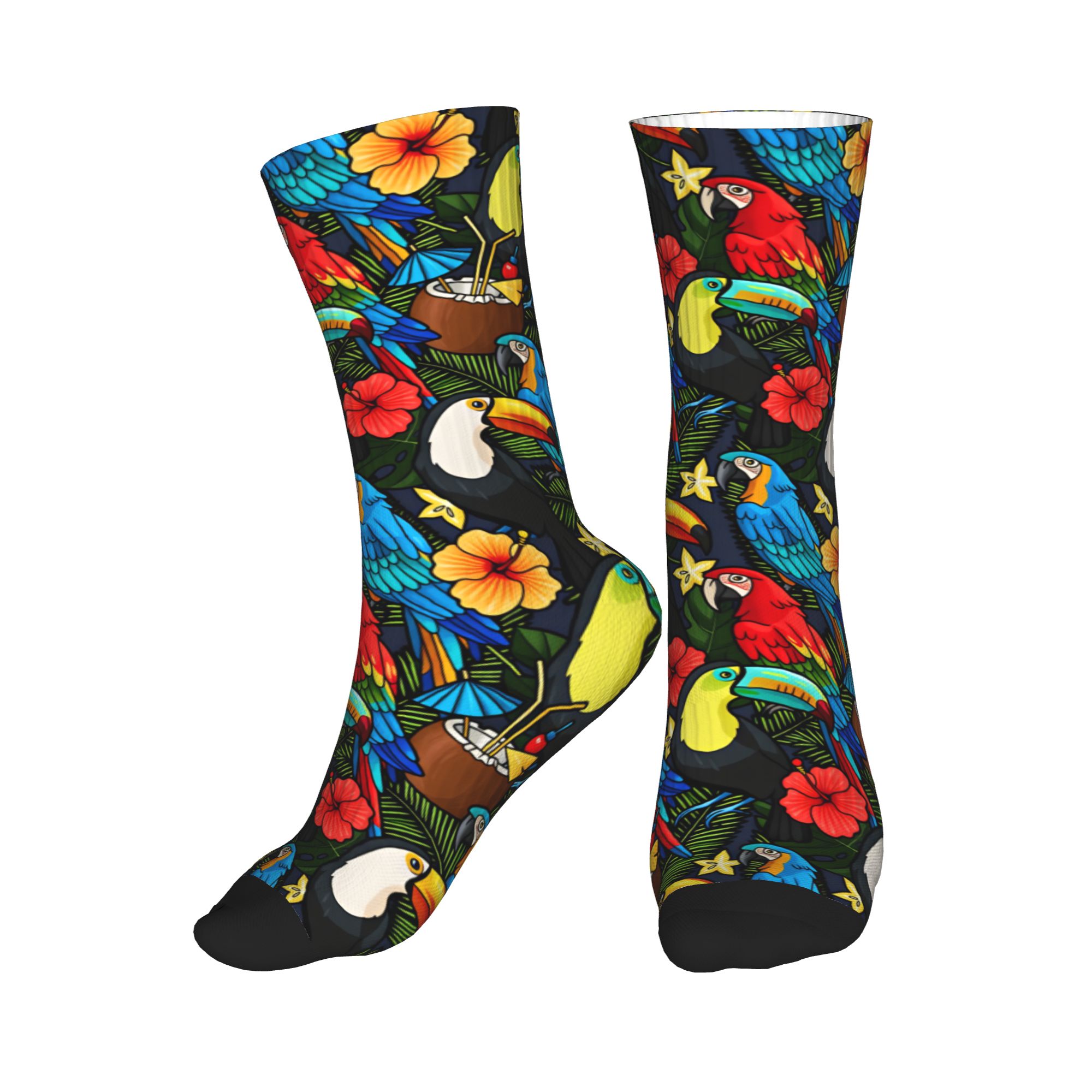 Tropical Macaw Toucan Fruit Fl - Dress Sock Men 评论和价格