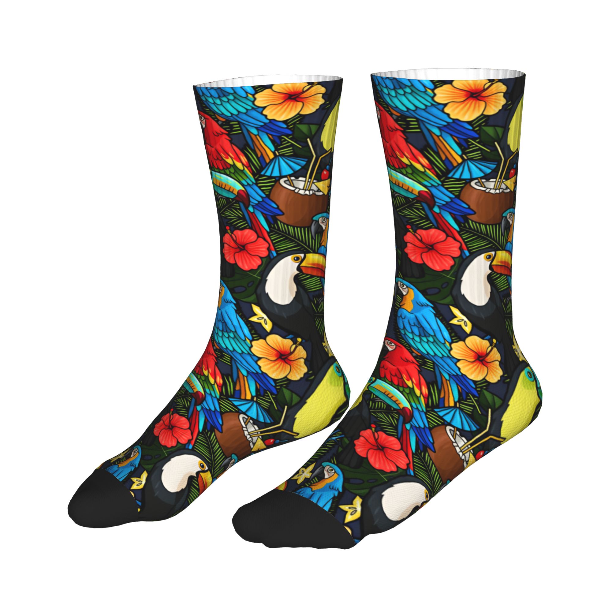 Tropical Macaw Toucan Fruit Fl - Dress Sock Men 评论和价格