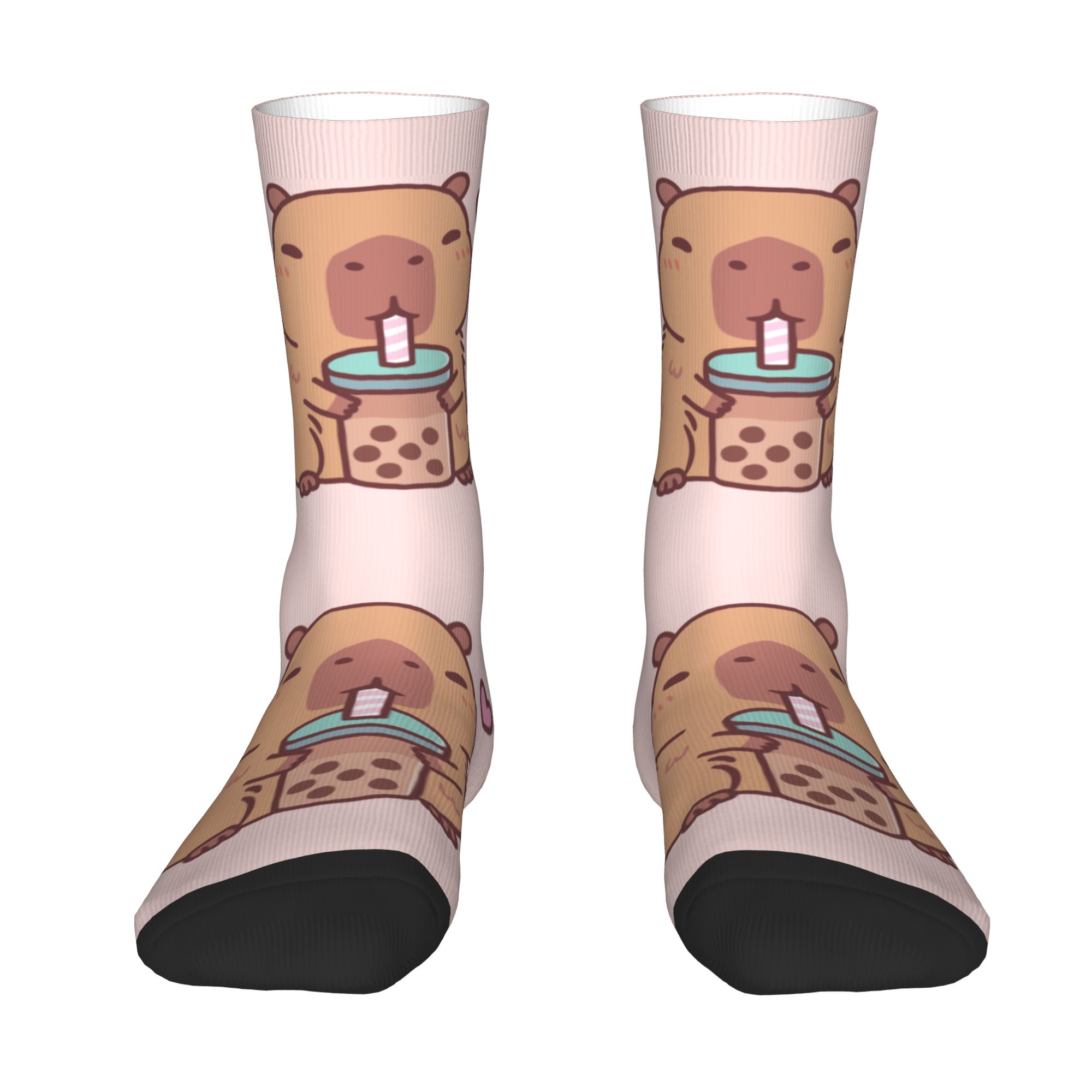 Custom Cute Capybara Loves Dri - Dress Sock Men 评论和价格